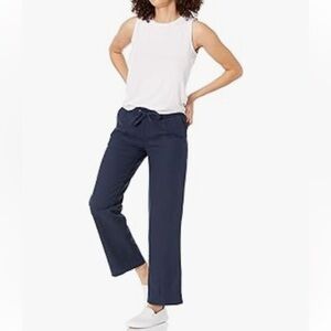 NWT Amazon Essentials Women’s Linen Blend Pants in size M, navy